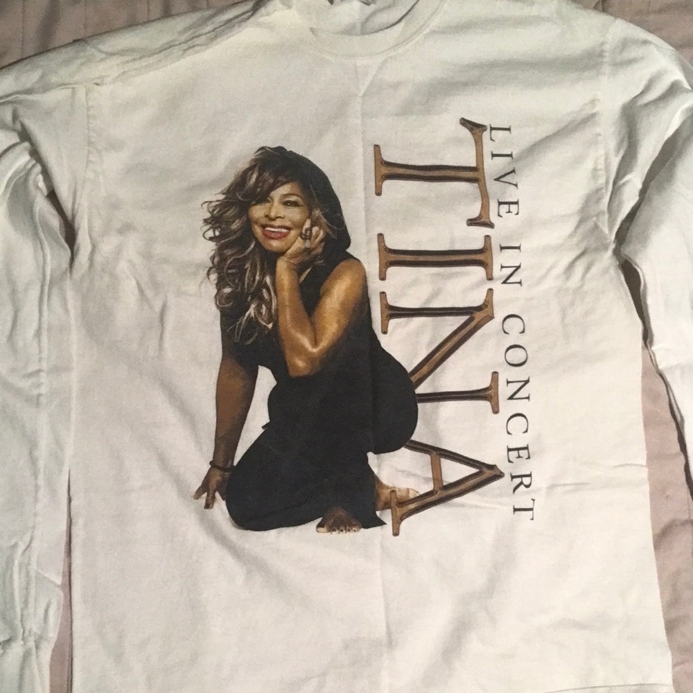 White Long Sleeve Tina Concert Shirt